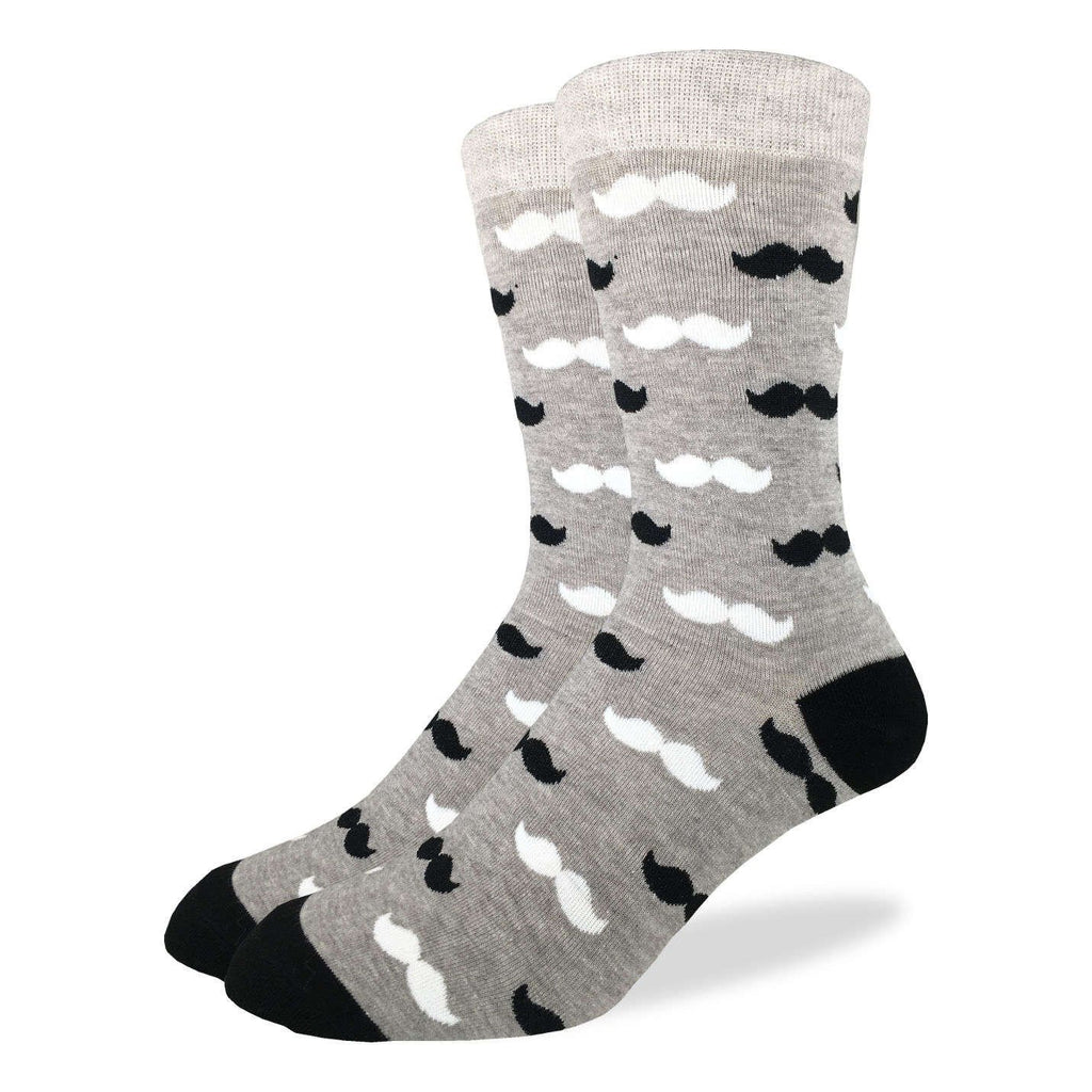 Good Luck Sock Black & Grey Moustache Socks Multi