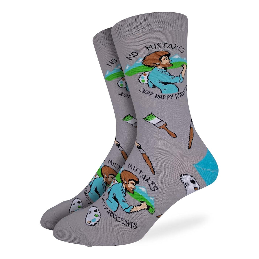 Good Luck Sock Bob Ross Happy Accident Socks Multi
