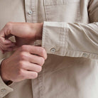 'Du/er Performance Oxford Shirt' in 'Sand' colour