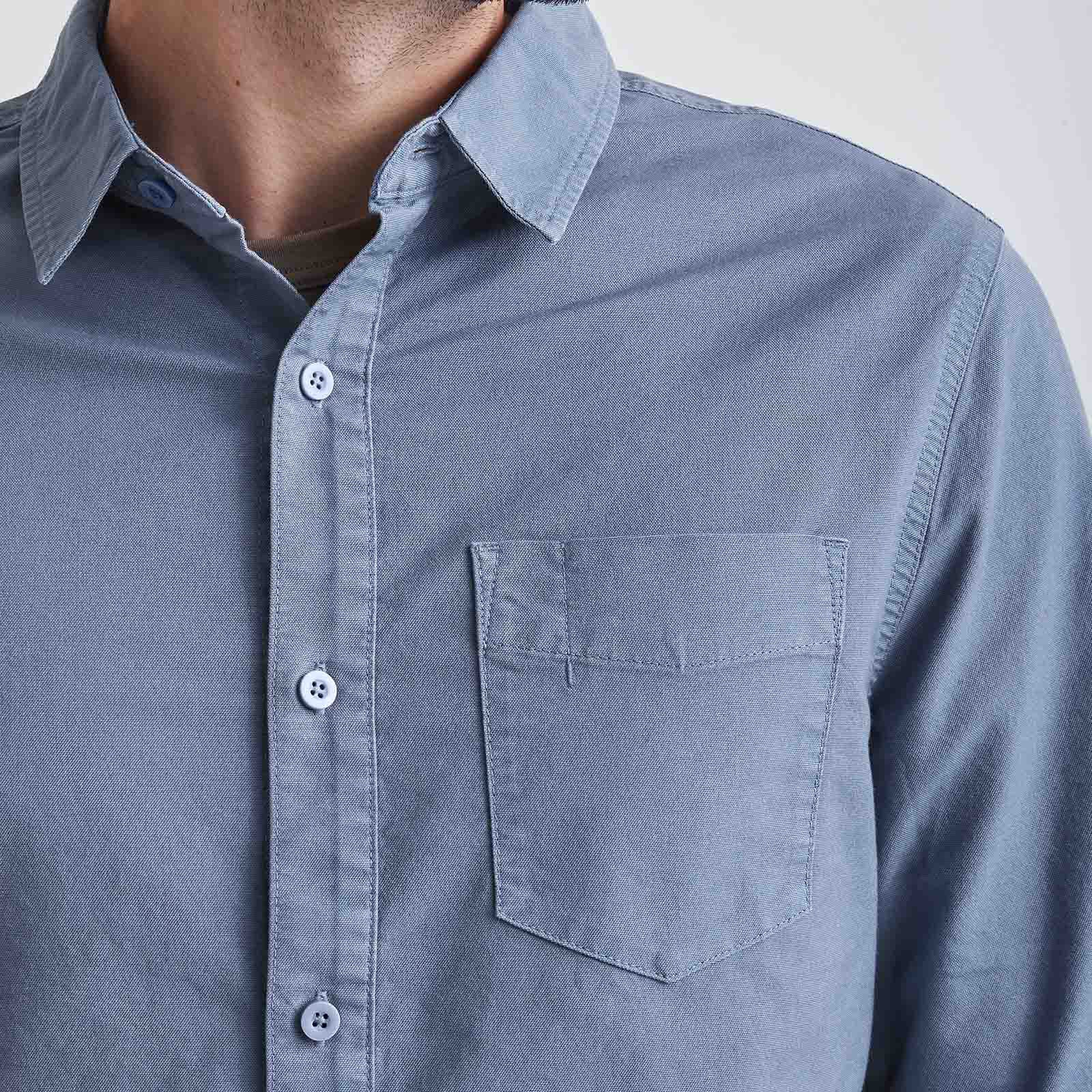 'Du/er Performance Oxford Shirt' in 'Sea' colour