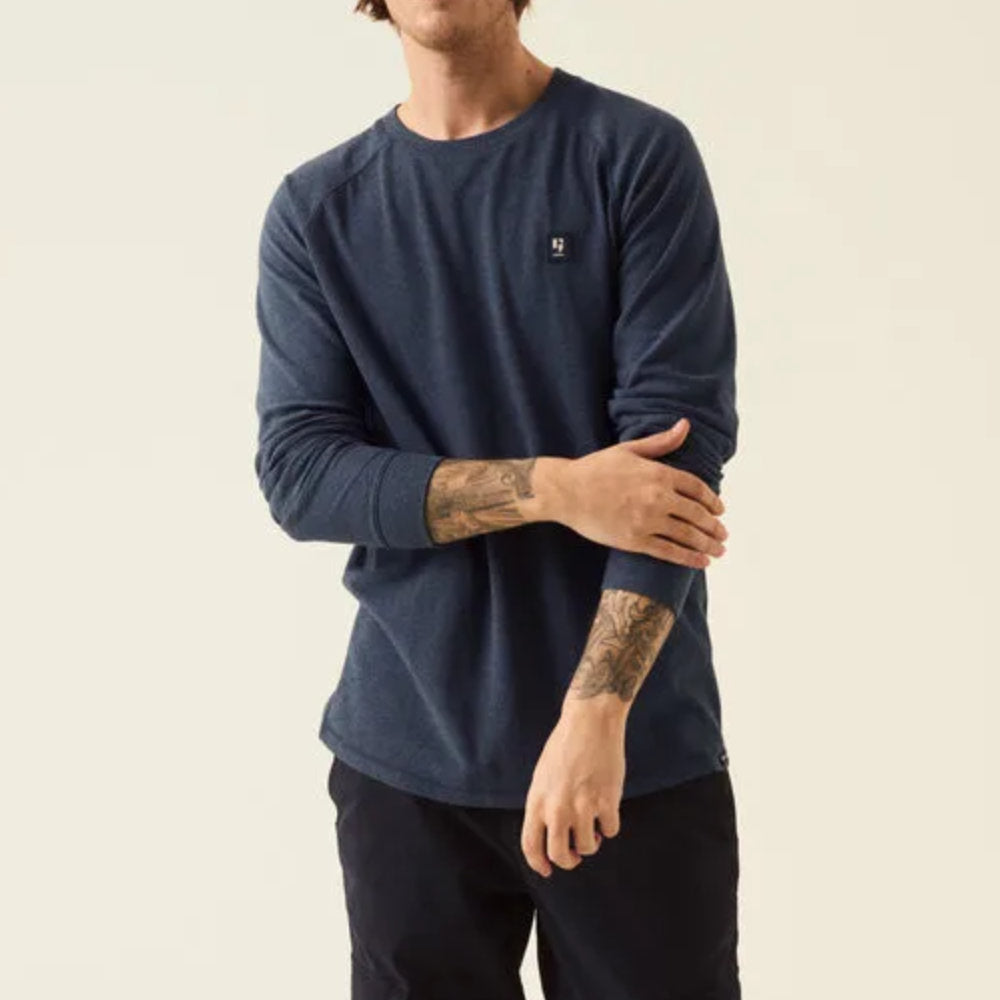 Garcia Cotton Blend Long Sleeve T-Shirt Blue