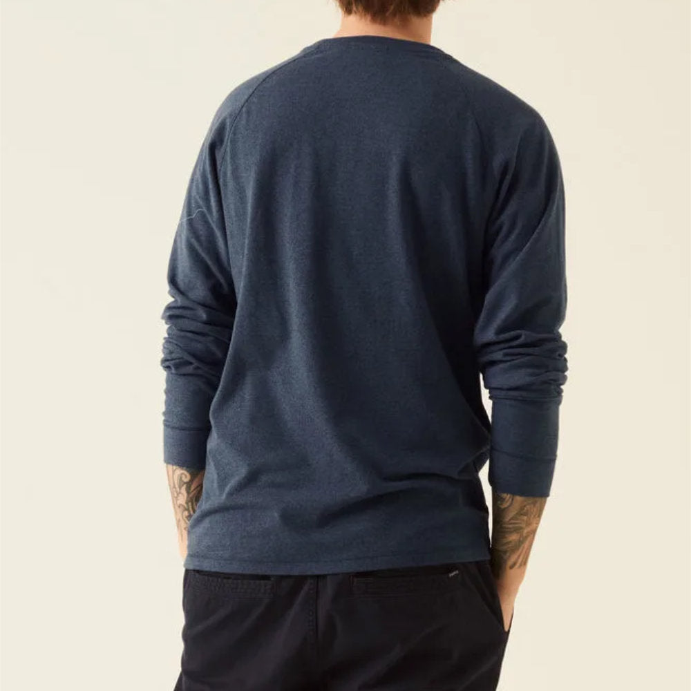 Garcia Cotton Blend Long Sleeve T-Shirt Blue