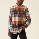 Garcia 100% Cotton Checked Shirt - Orange - 1 - Tops - Shirts (Long Sleeve)
