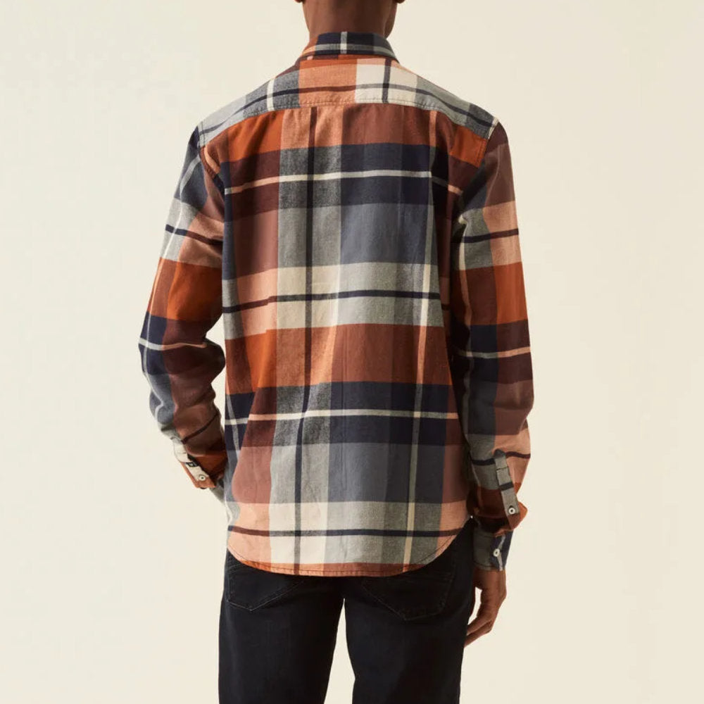Garcia 100% Cotton Checked Shirt - Orange - 2 - Tops - Shirts (Long Sleeve)