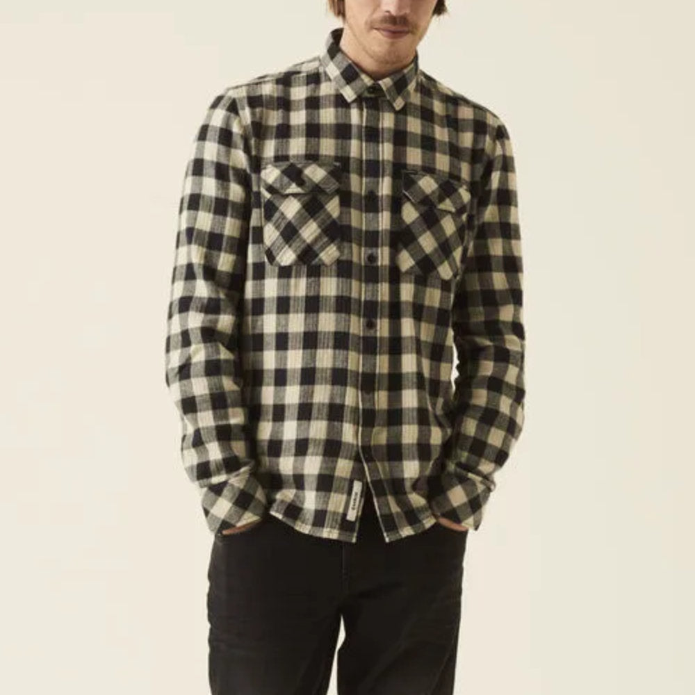 Garcia 100% Cotton Checkered L/S Shirt Dark Grey