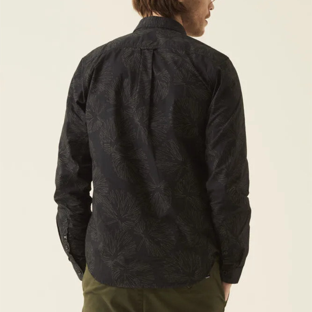 Garcia Allover Print L/S Shirt Dark Grey