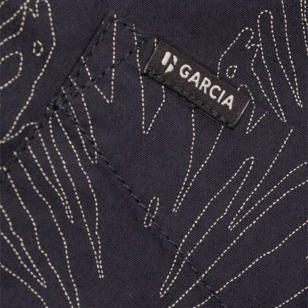 Garcia Allover Print L/S Shirt Dark Grey