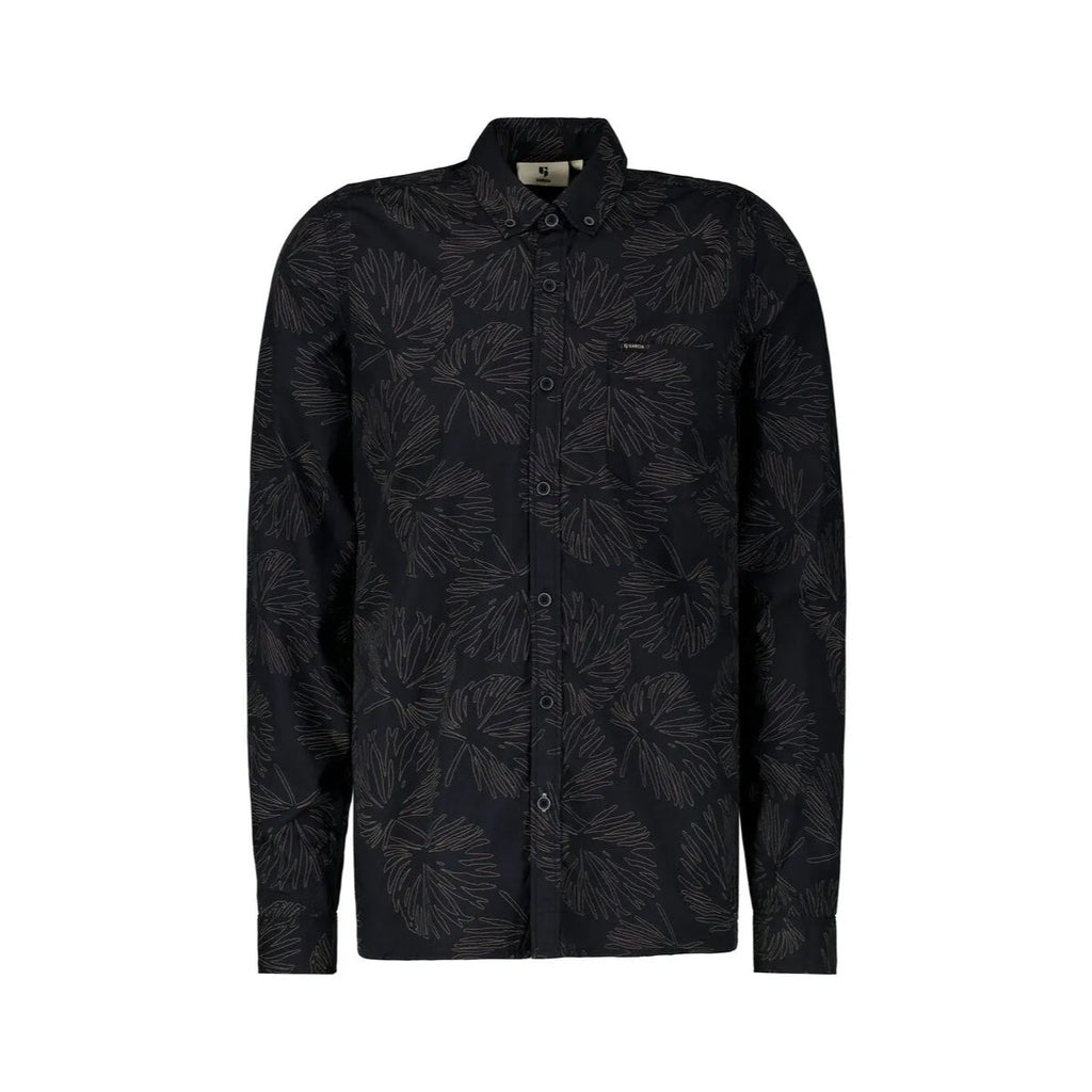 Garcia Allover Print L/S Shirt Dark Grey