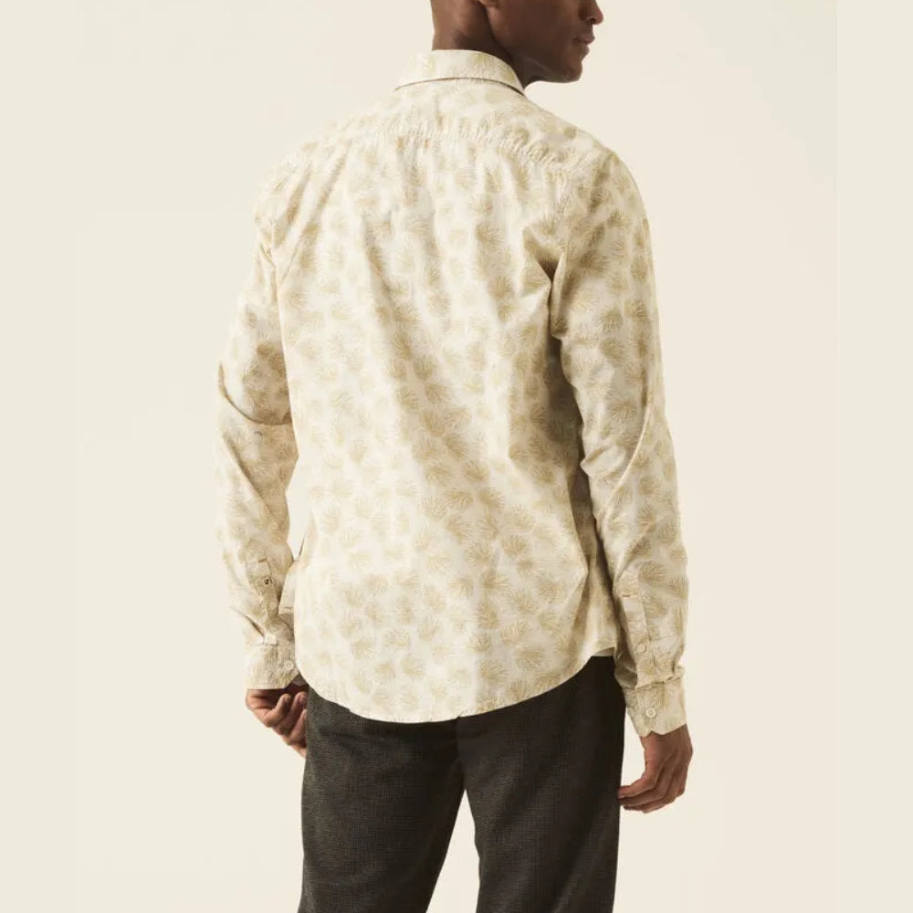 Garcia T21081 Beige Print Cotton Shirt White