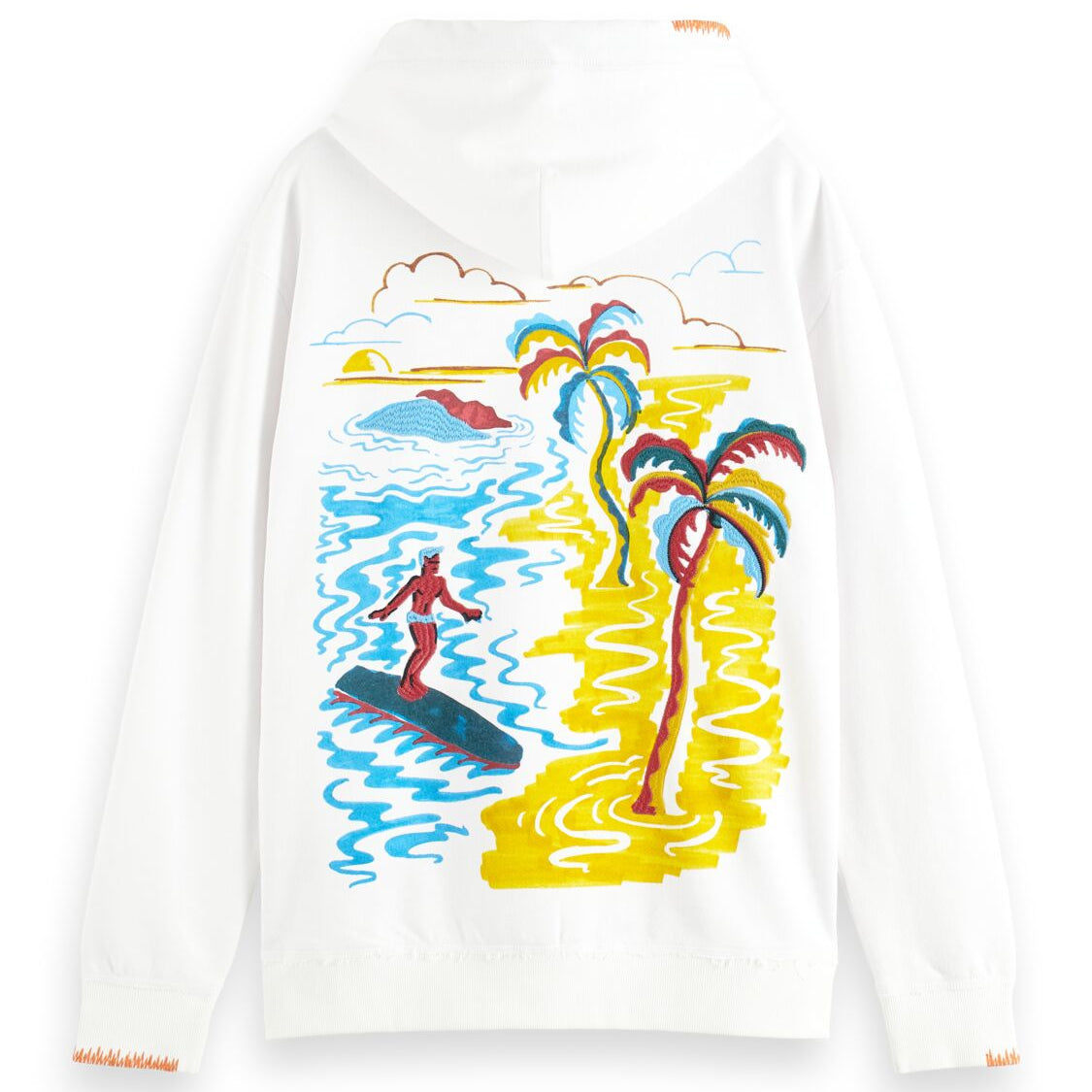 Scotch & Soda Front & Back Artwork Hoodie - White - 2 - Tops - Pullover Hoodies