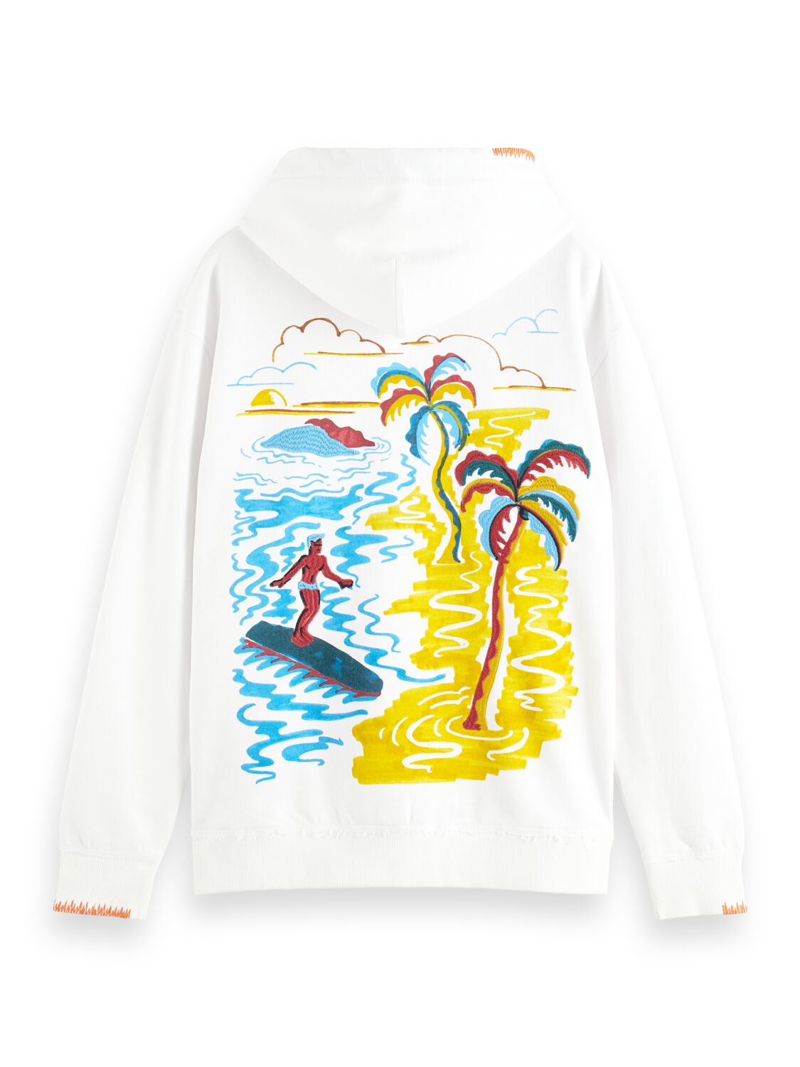 Scotch & Soda Front & Back Artwork Hoodie - White - 2 - Tops - Pullover Hoodies