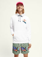 Scotch & Soda Front & Back Artwork Hoodie - White - 3 - Tops - Pullover Hoodies