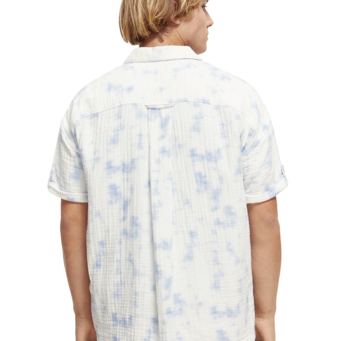 Scotch & Soda Short Sleeve Bonded Printed Shirt - Off White - 3 - Tops - Shirts (Short Sleeve)