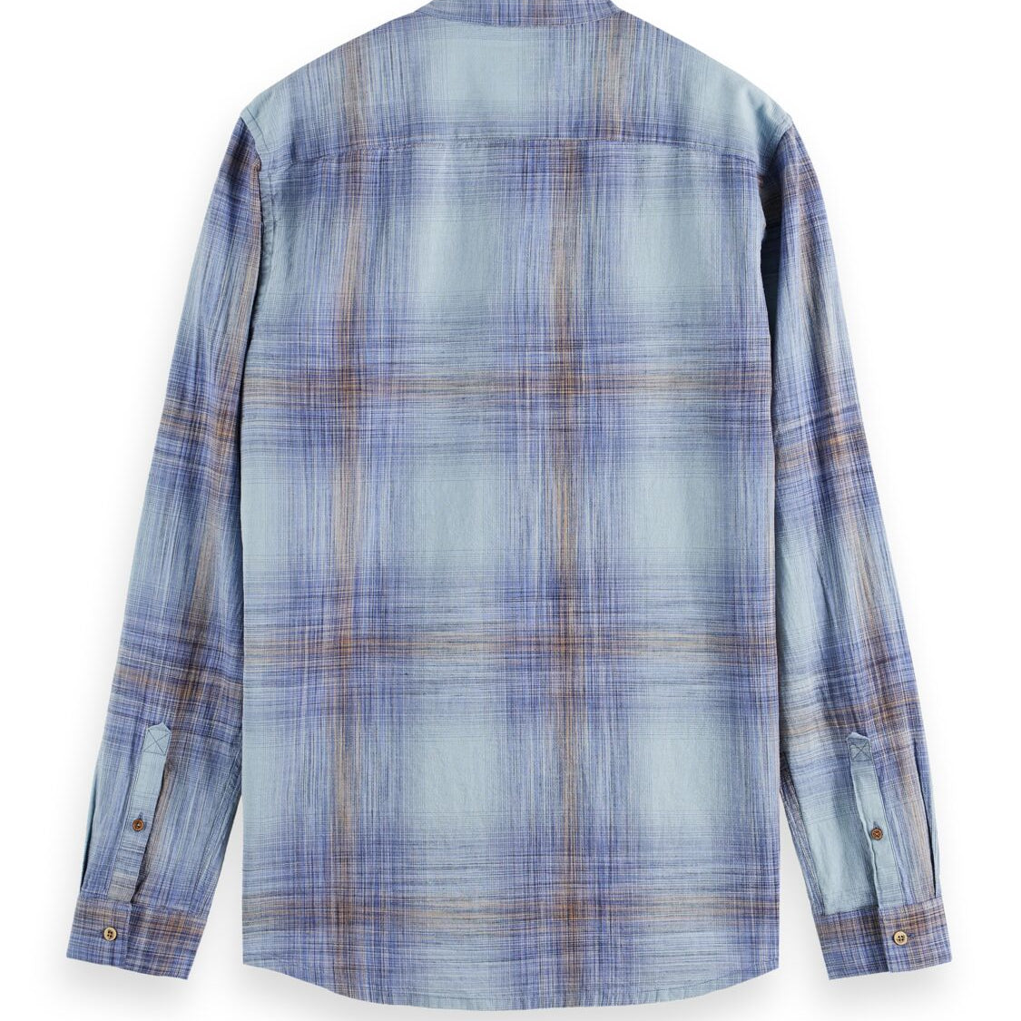 Scotch & Soda Kaftan In Checks & Stripes - Light Blue - 2 - Tops - Long sleeve shirt
