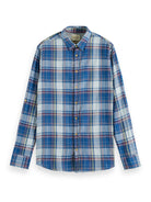 Scotch & Soda Voile Shirt With Seersucker - Blue - 1 - Tops - Shirts (Long Sleeve)