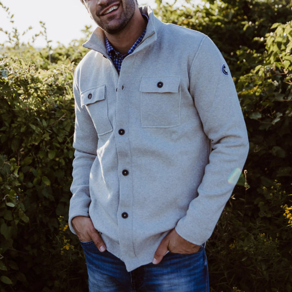 Holebrook Edwin Shirt Jacket Light Grey Melange