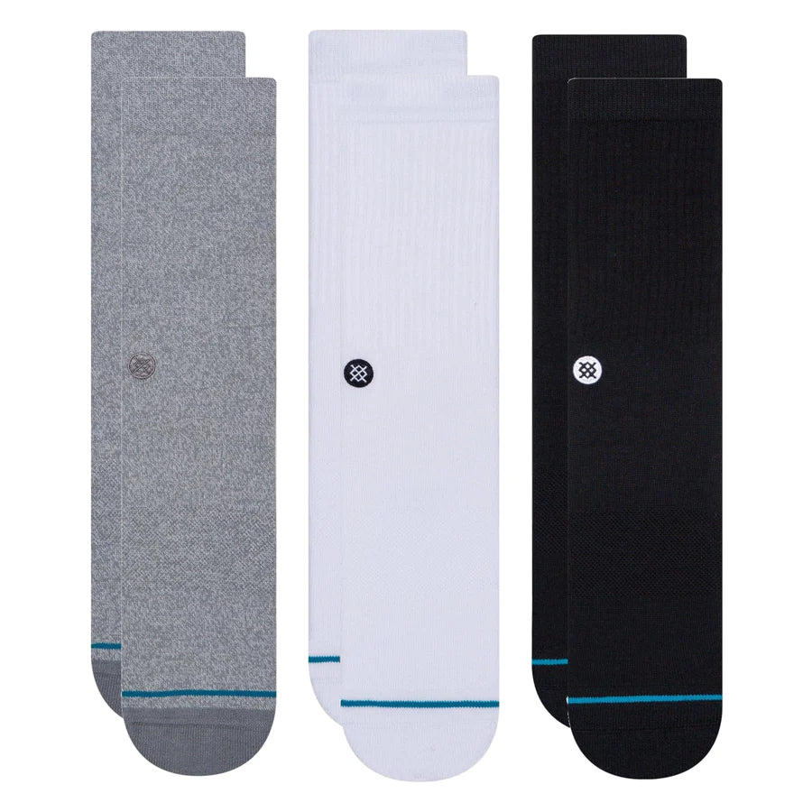 Stance Icon Crew Socks - 3 Pack - Multi - 1 - Socks - No Show & Ankle Socks