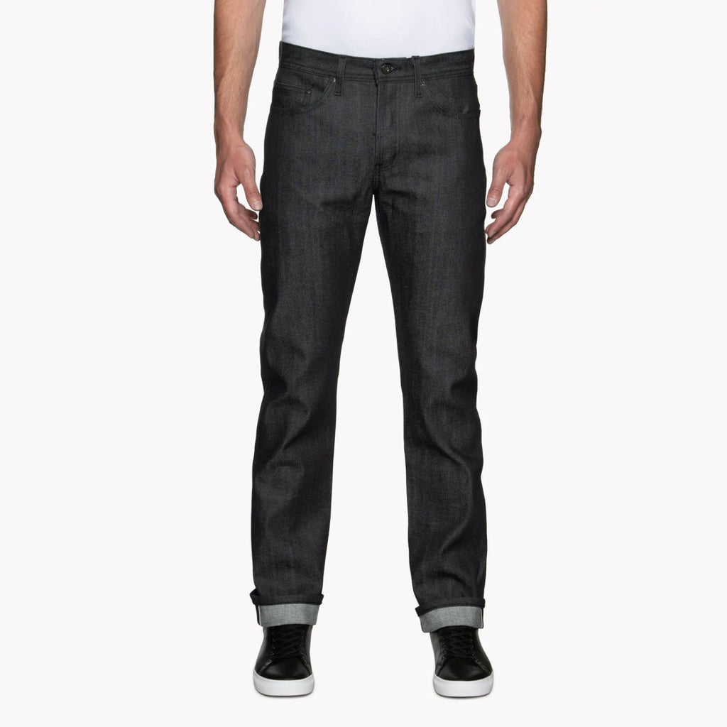 Naked & Famous Blue Smoke Stretch Selvedge - Weird Guy Dark Indigo/White