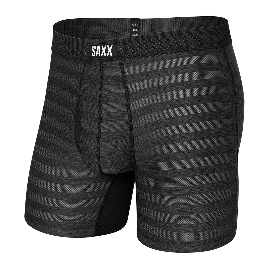 Saxx Droptemp Cooling Mesh Boxer Brief - Black Heather Black Heather