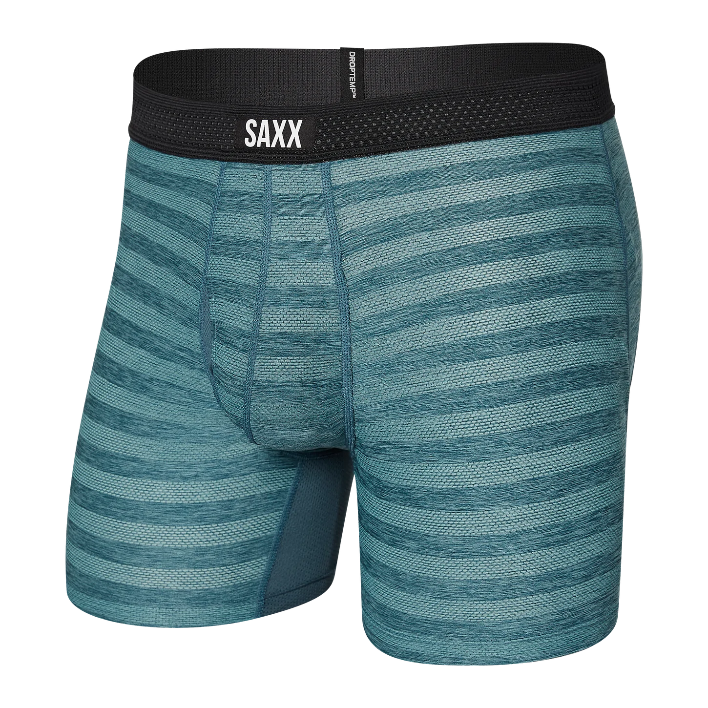 Saxx Droptemp Cooling Mesh Boxer Brief - Washed Teal Heather Teal