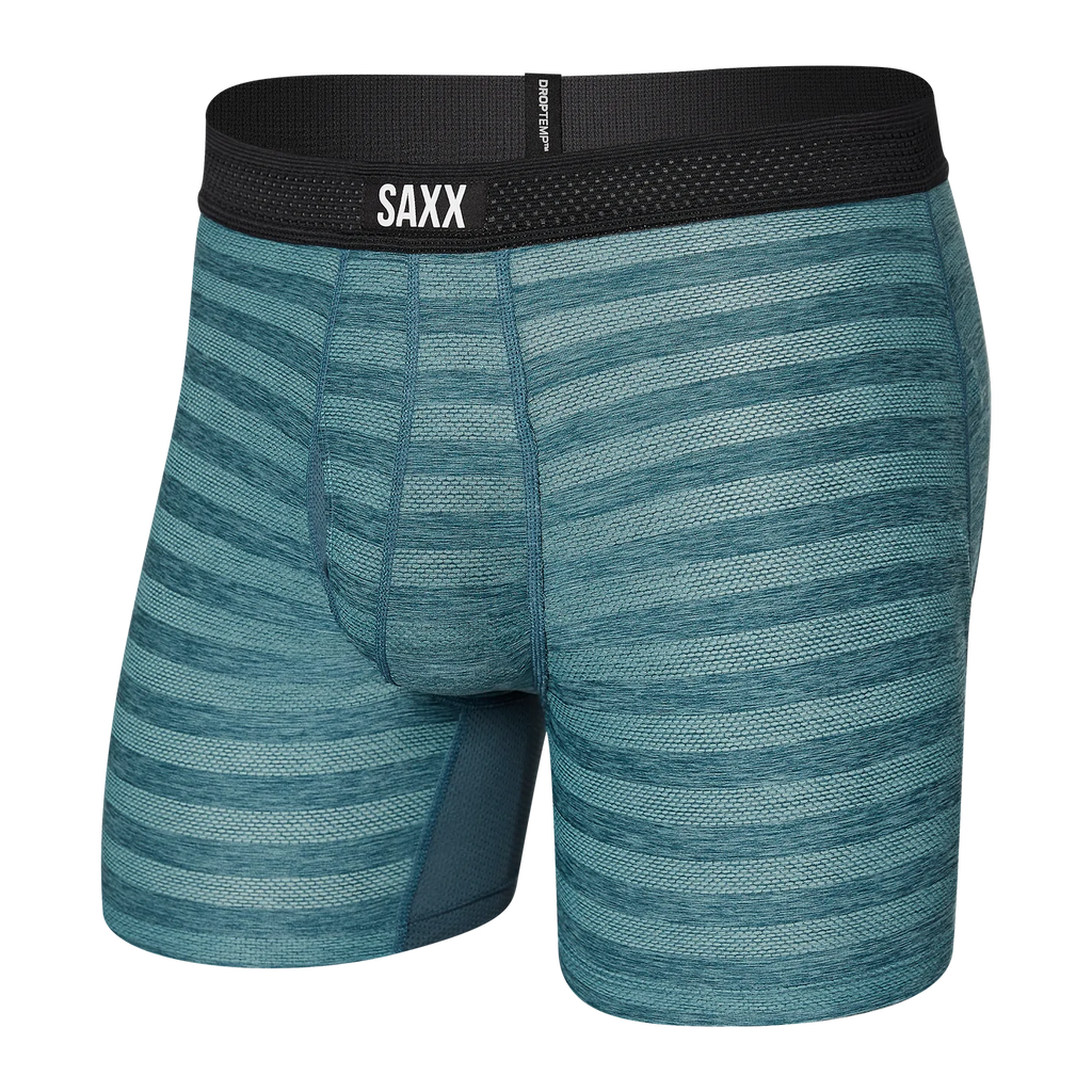Saxx Droptemp Cooling Mesh Boxer Brief - Washed Teal Heather Teal