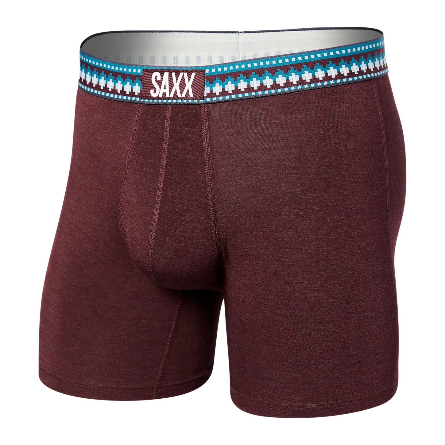 SAXX Vibe Super Soft Boxer Brief - Plum Heather Sweater Wb - Plum Heather - 1 - Underwear - Boxer Briefs