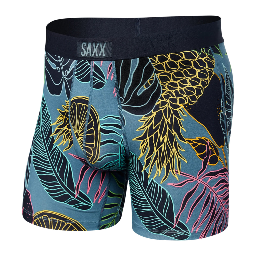 Saxx Vibe Boxer Brief - Tropical Pop Storm Blue