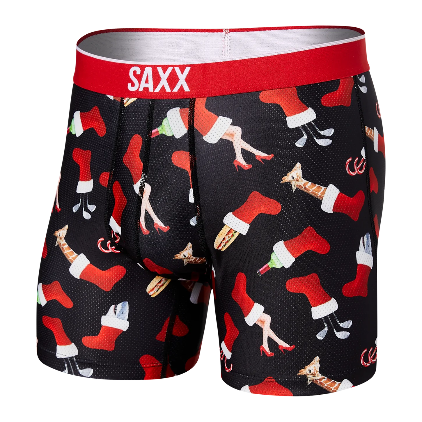 SAXX Volt Breathable Mesh Boxer Brief - Stocking Stuffer - Black - 1 - Underwear - Boxer Briefs