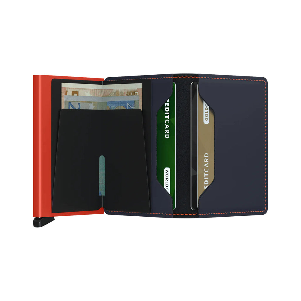 Secrid Slimwallet - Matte Night Blue-Orange