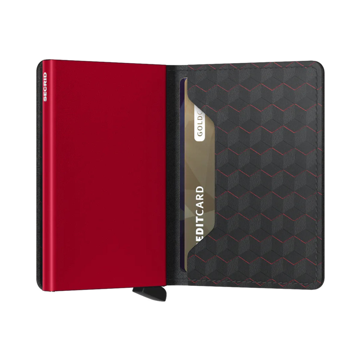 'Secrid Slimwallet - Optical' in 'Black-Red' colour