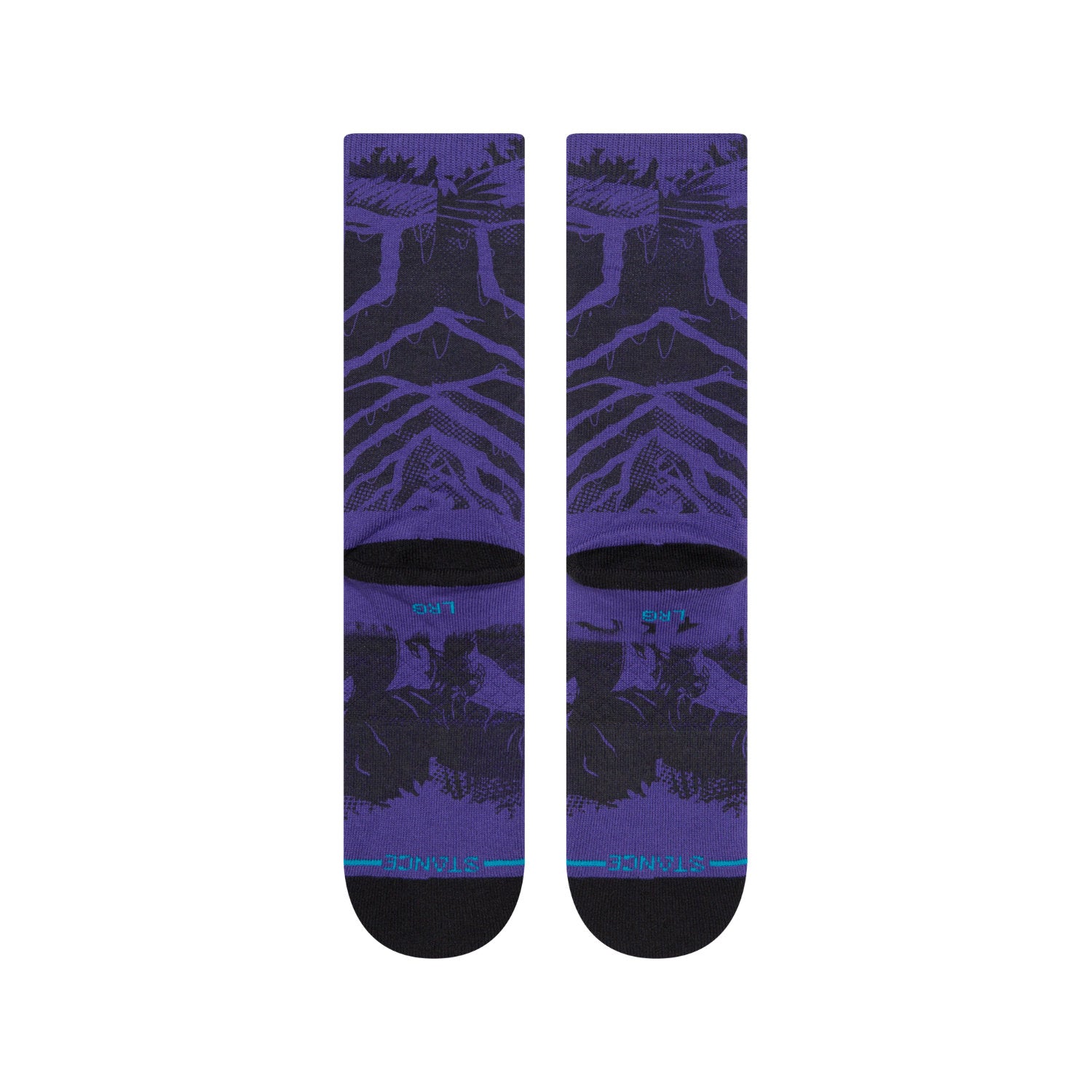Stance Black Panther Yibambe Crew Socks - Purple - 3 - Socks - Crew Socks