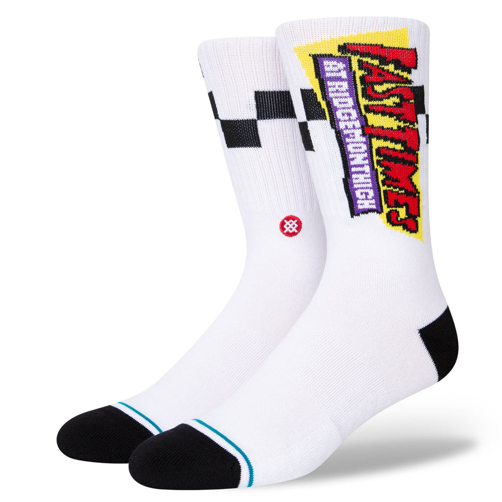 Stance Fast Times Gnarly Crew Socks White