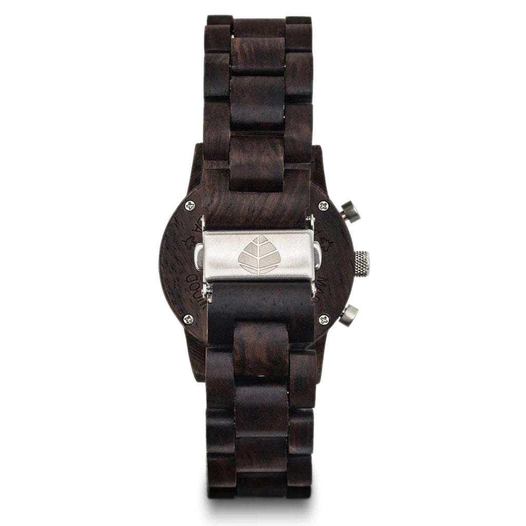 Tense Cambridge Chrono Wooden Watch Leadwood / Black
