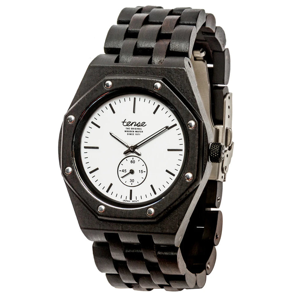 Tense Washington North Octagonal Wooden Watch Leadwood