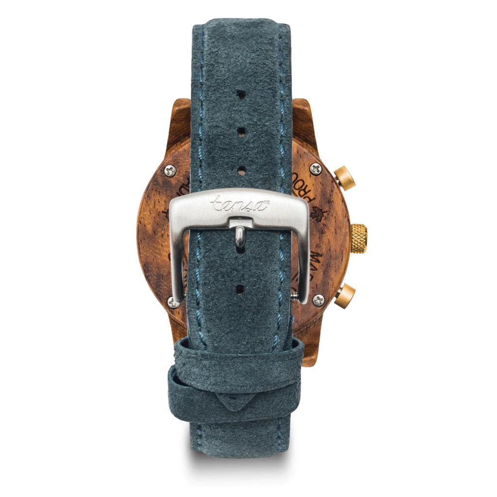 Tense Cambridge Chrono Suede Watch Suede Blue