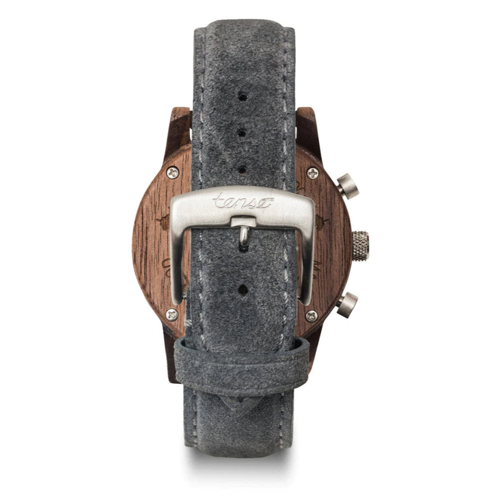 Tense Cambridge Chrono Suede Watch Suede Smoke
