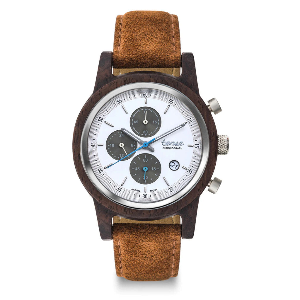 Tense Cambridge Chrono Suede Watch Suede Tan