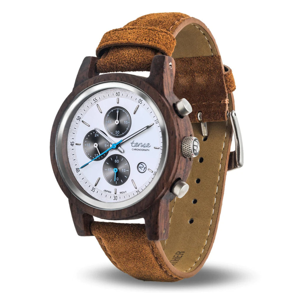 Tense Cambridge Chrono Suede Watch Suede Tan