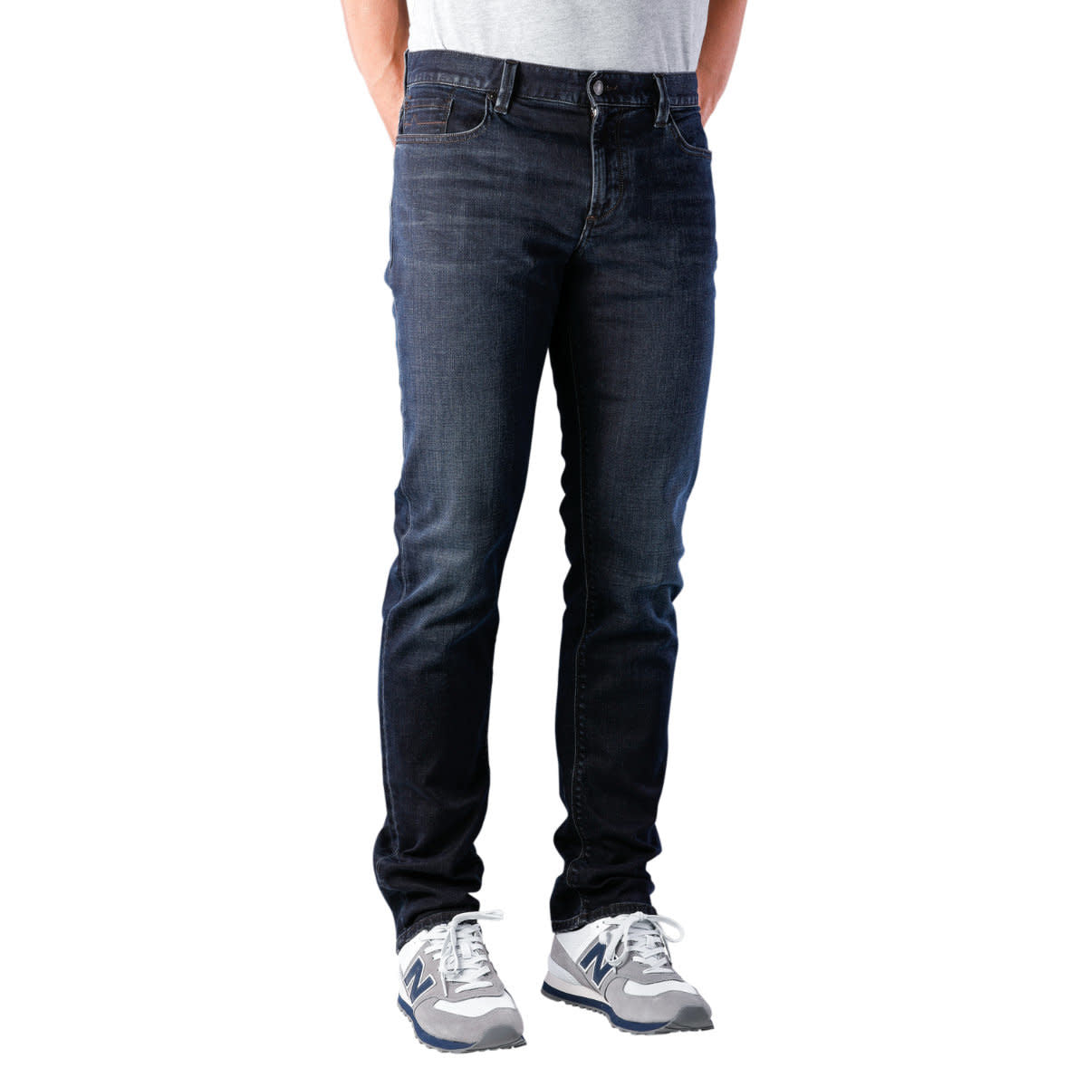 Alberto Pipe Regular Slim Fit Triple Dyed Denim - Charcoal - 1 - Bottoms - Jeans