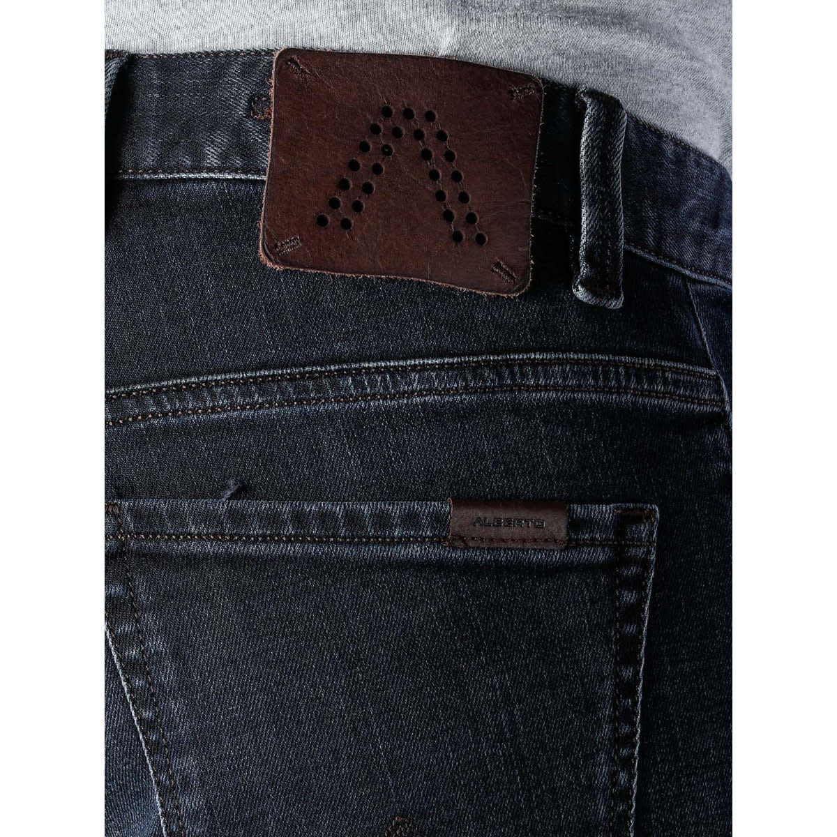 Alberto Pipe Regular Slim Fit Triple Dyed Denim - Charcoal - 6 - Bottoms - Jeans