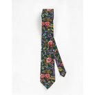 Beaux Hand Crafted Skinny Necktie Black Autumn Floral