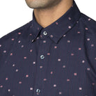 Ben Sherman Clip Float Stripe L/S Shirt - Dark Navy - 2 - Tops - Shirts (Long Sleeve)