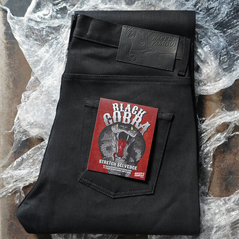 Naked & Famous Black Cobra Stretch Selvedge - Weird Guy - Black Cobra Stretch - 1 - Bottoms - Jeans
