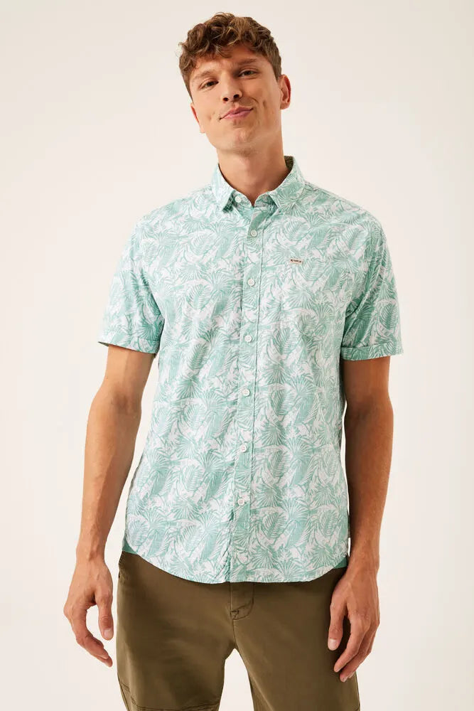 Garcia All-Over Printed Short Sleeve Button-Up - White - 1 - Tops - Shirts (Short Sleeve)