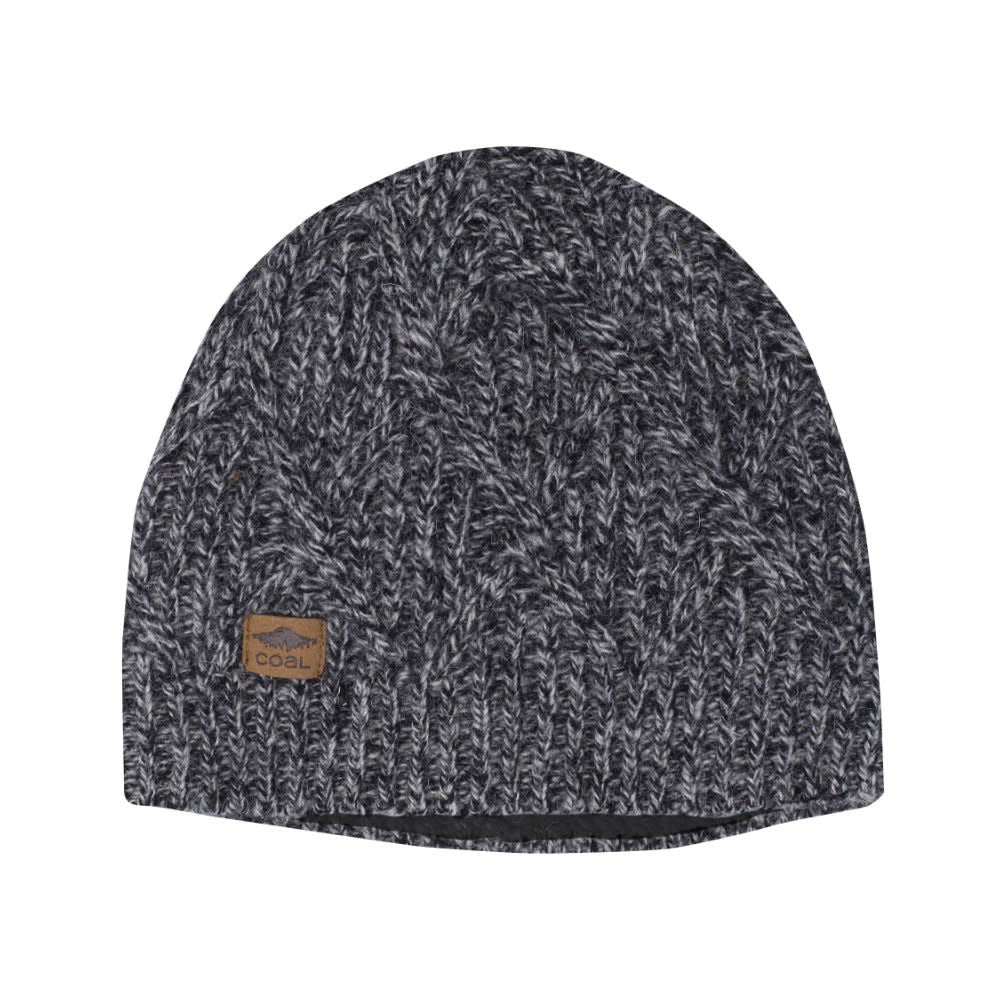 Coal Yukon Cable Knit Wool Toque Black Marl