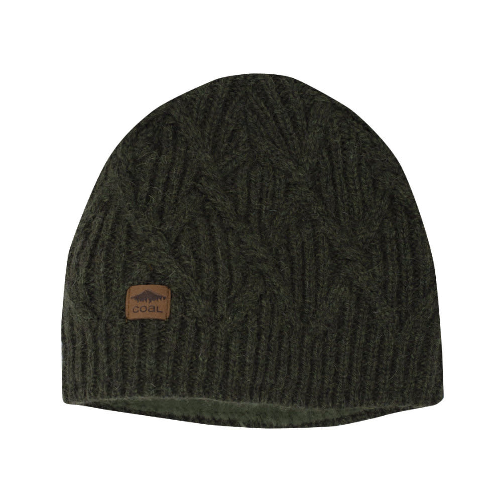 Coal Yukon Cable Knit Wool Toque Olive
