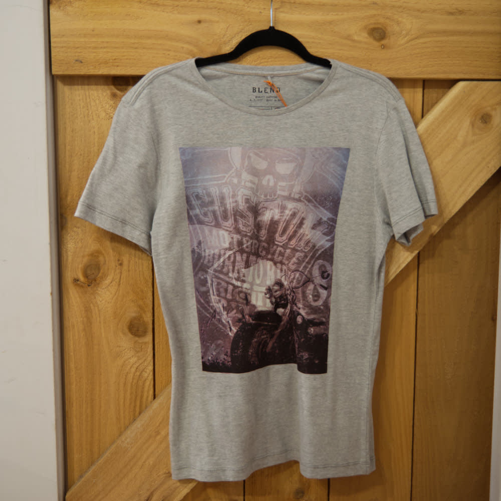 Blend Custom Motorcycle Graphic T-Shirt Stone Mix