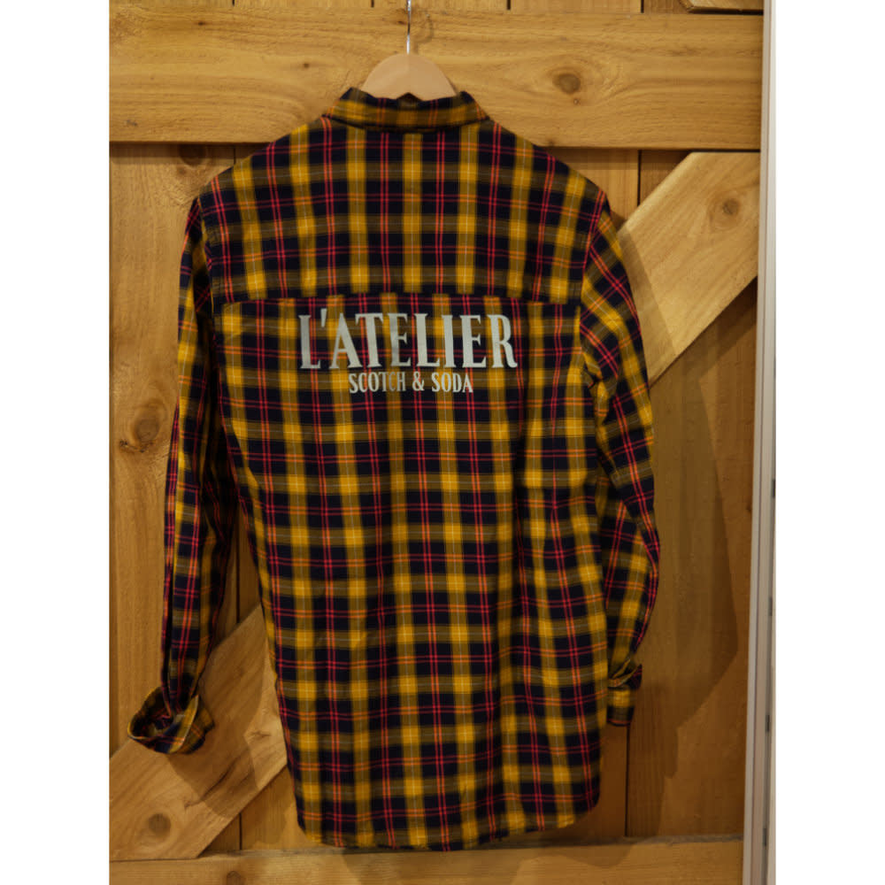Scotch & Soda L'Atelier Plaid L/S Shirt - Yellow Blue - 2 - Tops - Shirts (Long Sleeve)