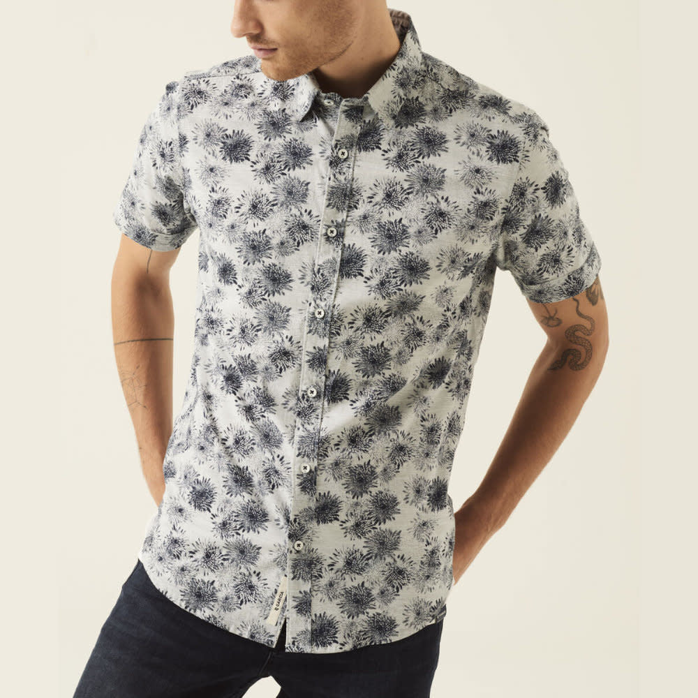 Garcia Abstract Flower S/S Shirt White