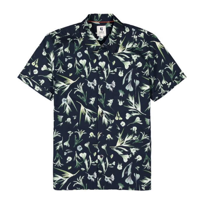 Garcia Allover Floral Print S/S Shirt Dark Moon